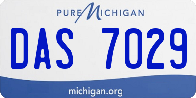 MI license plate DAS7029