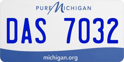 MI license plate DAS7032