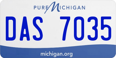 MI license plate DAS7035