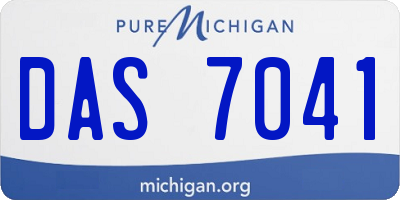 MI license plate DAS7041