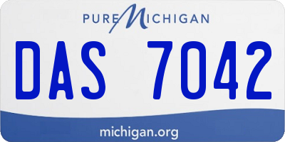 MI license plate DAS7042
