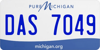 MI license plate DAS7049