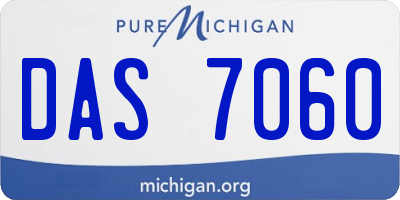 MI license plate DAS7060