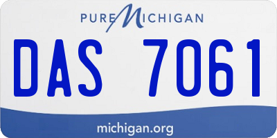 MI license plate DAS7061