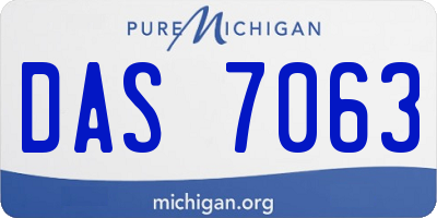 MI license plate DAS7063