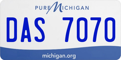 MI license plate DAS7070