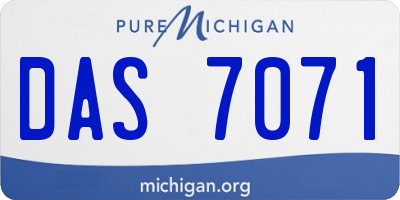 MI license plate DAS7071