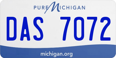 MI license plate DAS7072