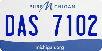 MI license plate DAS7102