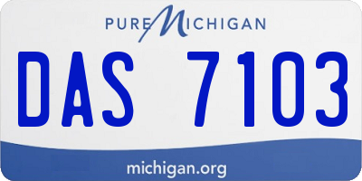 MI license plate DAS7103