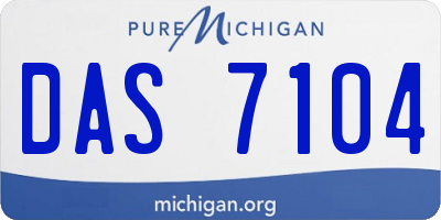 MI license plate DAS7104