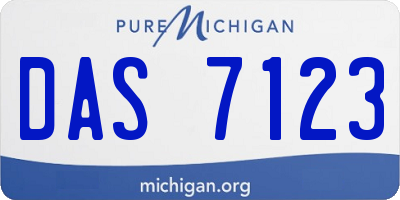 MI license plate DAS7123