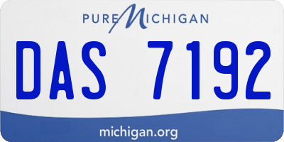 MI license plate DAS7192