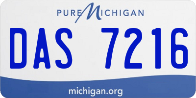 MI license plate DAS7216