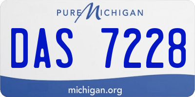 MI license plate DAS7228