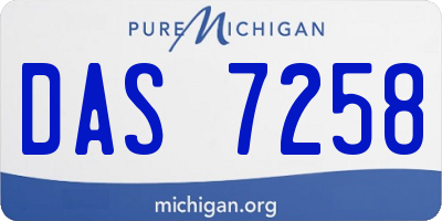 MI license plate DAS7258