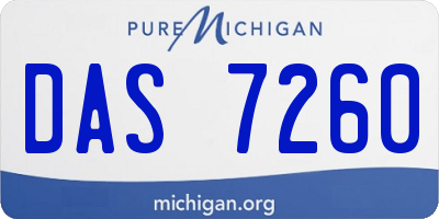 MI license plate DAS7260
