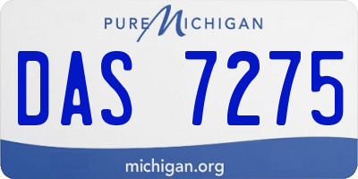 MI license plate DAS7275