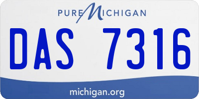 MI license plate DAS7316