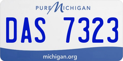 MI license plate DAS7323