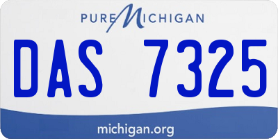 MI license plate DAS7325