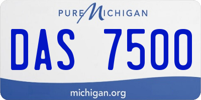 MI license plate DAS7500