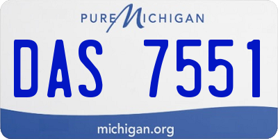 MI license plate DAS7551