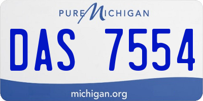 MI license plate DAS7554