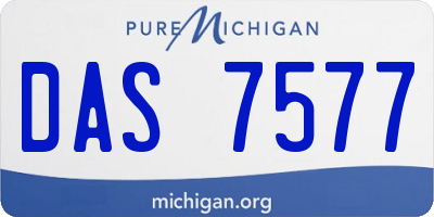 MI license plate DAS7577