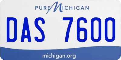 MI license plate DAS7600