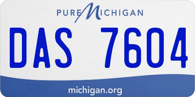 MI license plate DAS7604