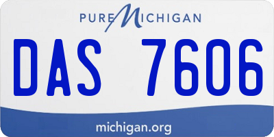 MI license plate DAS7606