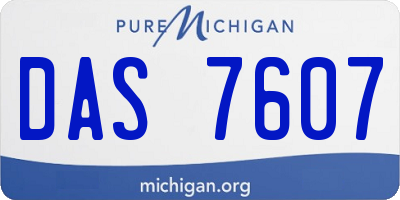 MI license plate DAS7607