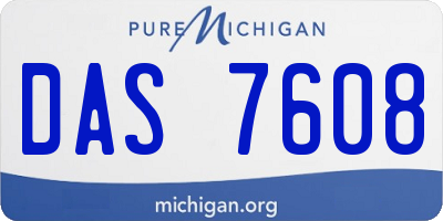 MI license plate DAS7608