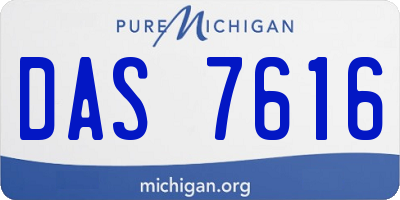 MI license plate DAS7616