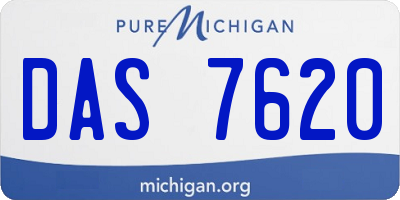 MI license plate DAS7620
