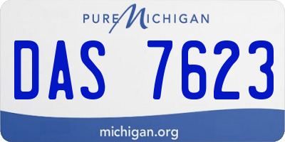 MI license plate DAS7623
