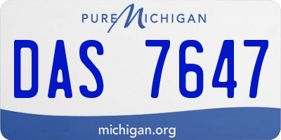 MI license plate DAS7647