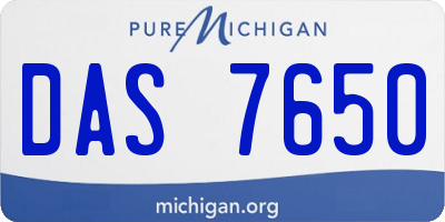 MI license plate DAS7650