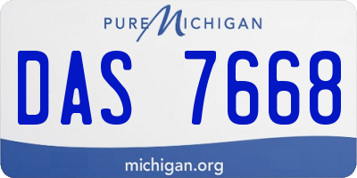 MI license plate DAS7668