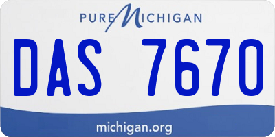 MI license plate DAS7670