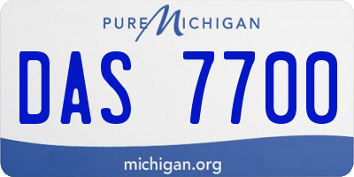 MI license plate DAS7700