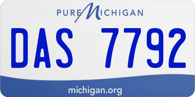 MI license plate DAS7792
