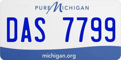 MI license plate DAS7799