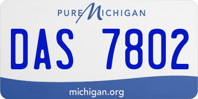 MI license plate DAS7802