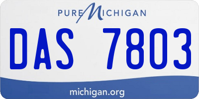 MI license plate DAS7803