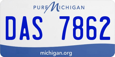 MI license plate DAS7862