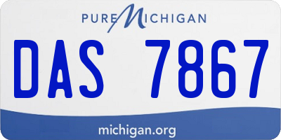 MI license plate DAS7867