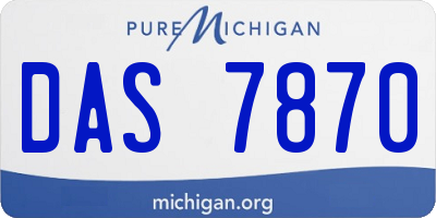 MI license plate DAS7870