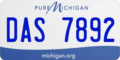 MI license plate DAS7892